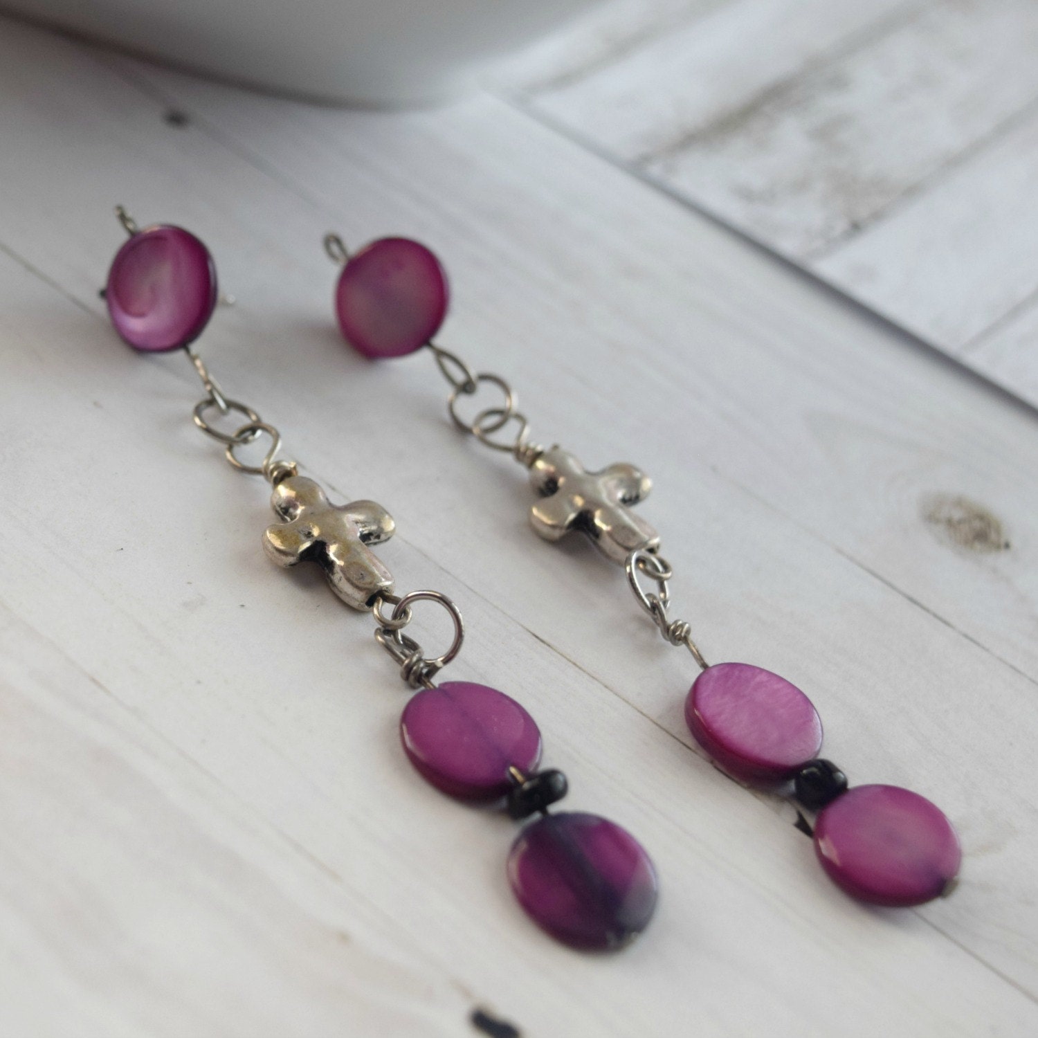 Long Cross Earrings Christian Jewelry Christian Earrings