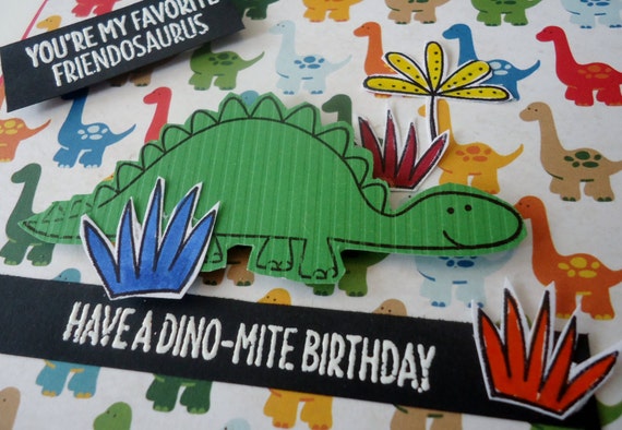 Have a Dino-mite Birthday Dinosaur Birthday card handmade