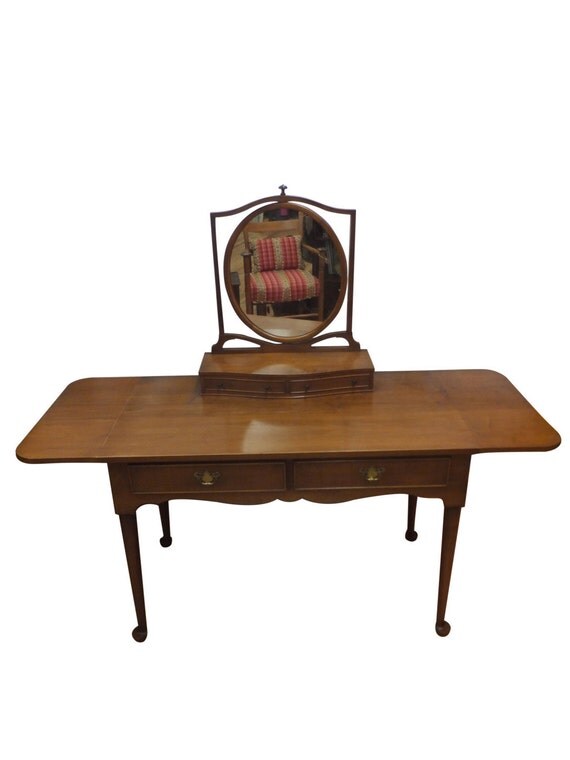 Mid Century Modern Vanity Table Maple Vintage Vanity