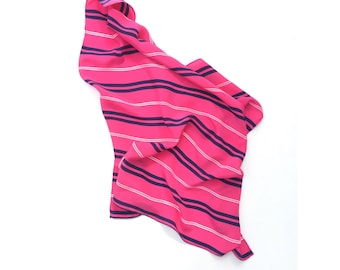 Spring Sale! Pink stripe silk scarf square 25"