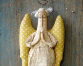 Praying Angel-Primitive Angel-Primitive Christmas Angel-Fabric Angel Ornaments-Country Home Decor-Country Primitive Decor