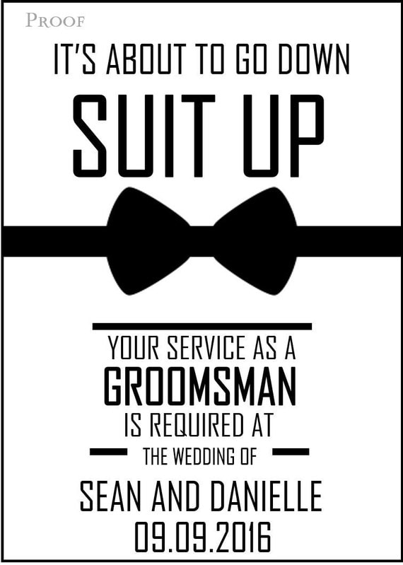 Will you Be my Groomsman Printable Invite for your Boys