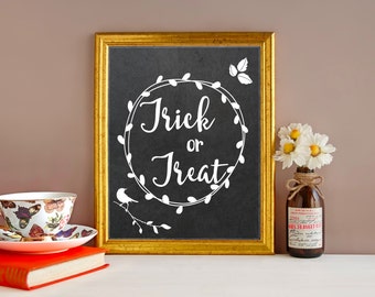 Trick or Treat Sign - Halloween Decorations - Halloween Decor - Trick or Treat - Fall Decor - Fall Decorations - Fall Signs - Autumn Decor