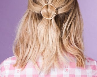 Circle Hair Clip, Metal Hair Clip, Minimalist Hair Clip, Minimalist Hair Accessory, Geometric Hair Clip, Hair Barrette, Stylish Hair Clip