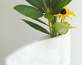 Minimalistische witte marmeren vaas gebeeldhouwd stenen Ikebana hedendaagse moderne marmeren vaas tijdloos marmer beeldhouwwerk Home Decor marmeren accessoire