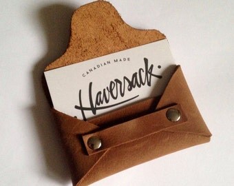 Leather Business Card Holder, Everyday Carry, Business Accessories, Card Protector, Tan Leather Card Case, Entrepreneur Gift, Card Wallet