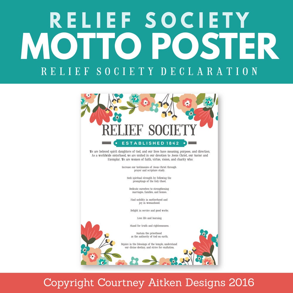 LDS Relief Society Declaration Poster By CourtneyAitkenDesign