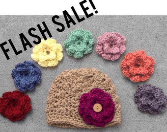 Crochet Baby Hat Crochet Toddler Hat Winter Crochet Hat Winter Hat for Girls Crochet Flower Hat Christmas Gift Hat Flower Crochet Hat
