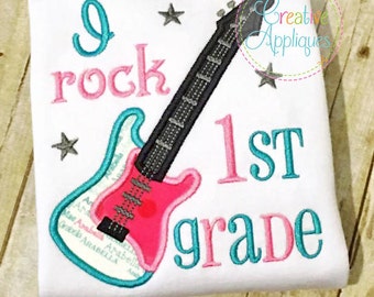 I rock 1st First Grade Digital Machine Embroidery Applique Design 4 sizes