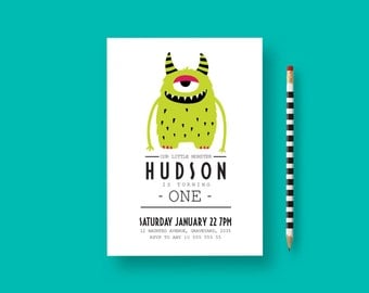 Monster birthday invitation, monster invitation, Little Monster Birthday, monster party, Monster First Birthday Invitation