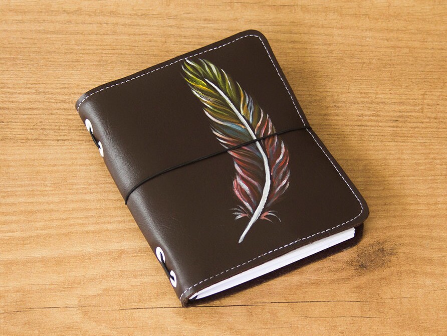 Feather Fauxdori Travelers notebook Faux leather journal