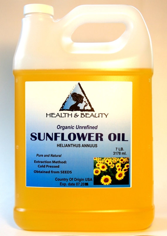 7 Lb 1 gal SUNFLOWER OIL UNREFINED Organic Carrier by HBOilsCenter