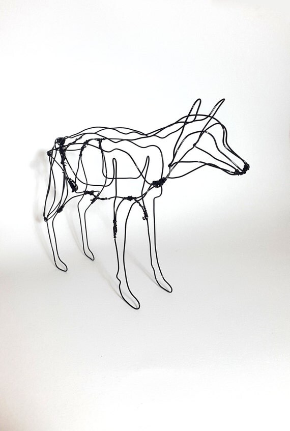 made wire wolf sculpture by zackmclaughlin on etsy made wire wolf sculpture by zackmclaughlin on etsy