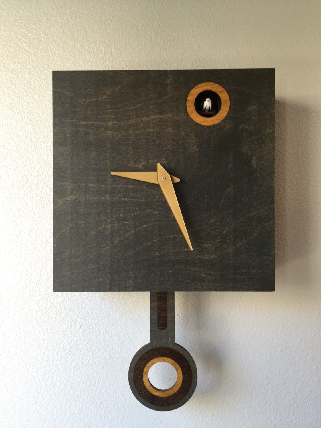 Cuckoo Clock Wall Mount with Cuckoo bird Washed by OCWoodCreations