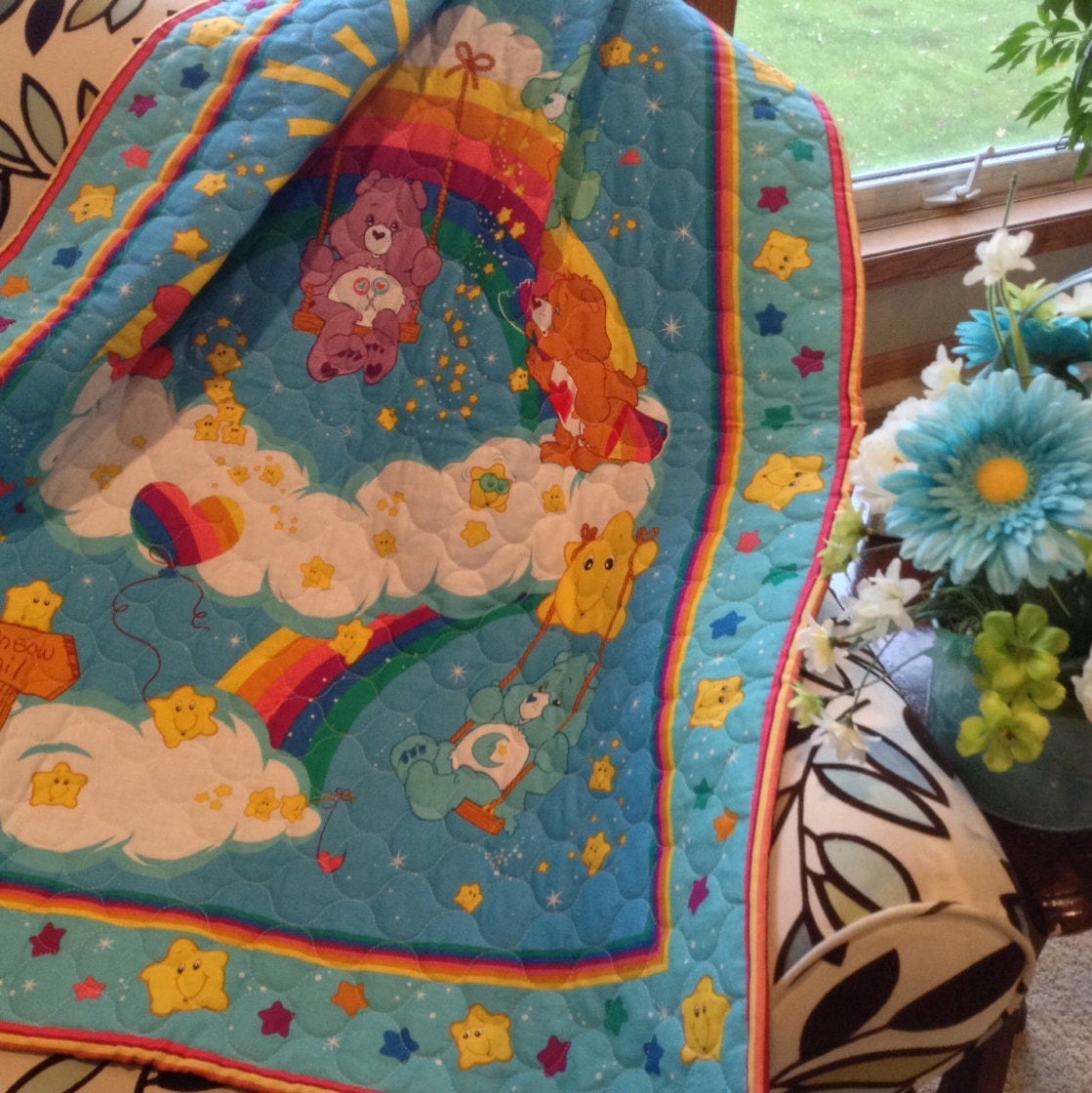 Happy Care Bears Baby Quilt Baby Blanket Baby Shower Gift