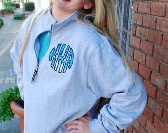 Preppy Lilly Pulitzer Monogrammed Quarter Zip Pullover Sweatshirt