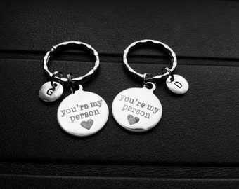 You're my person keychains, Set of two,Grey's Anatomy, Best friends gift, Boyfriend girlfriend gift, Bff gift,Keychain for couple