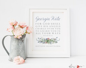 Baptism Printable. Baby Girl Baptism Gift. Baptism Gifts for Girls. Girl Christening. Baby Dedication Gift. Personalized Baptism Gift.