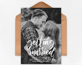 Save the Date Template for Photographers, Gold Save the Date Card Announcement, Engagement Photography - Photoshop Templates - SD021