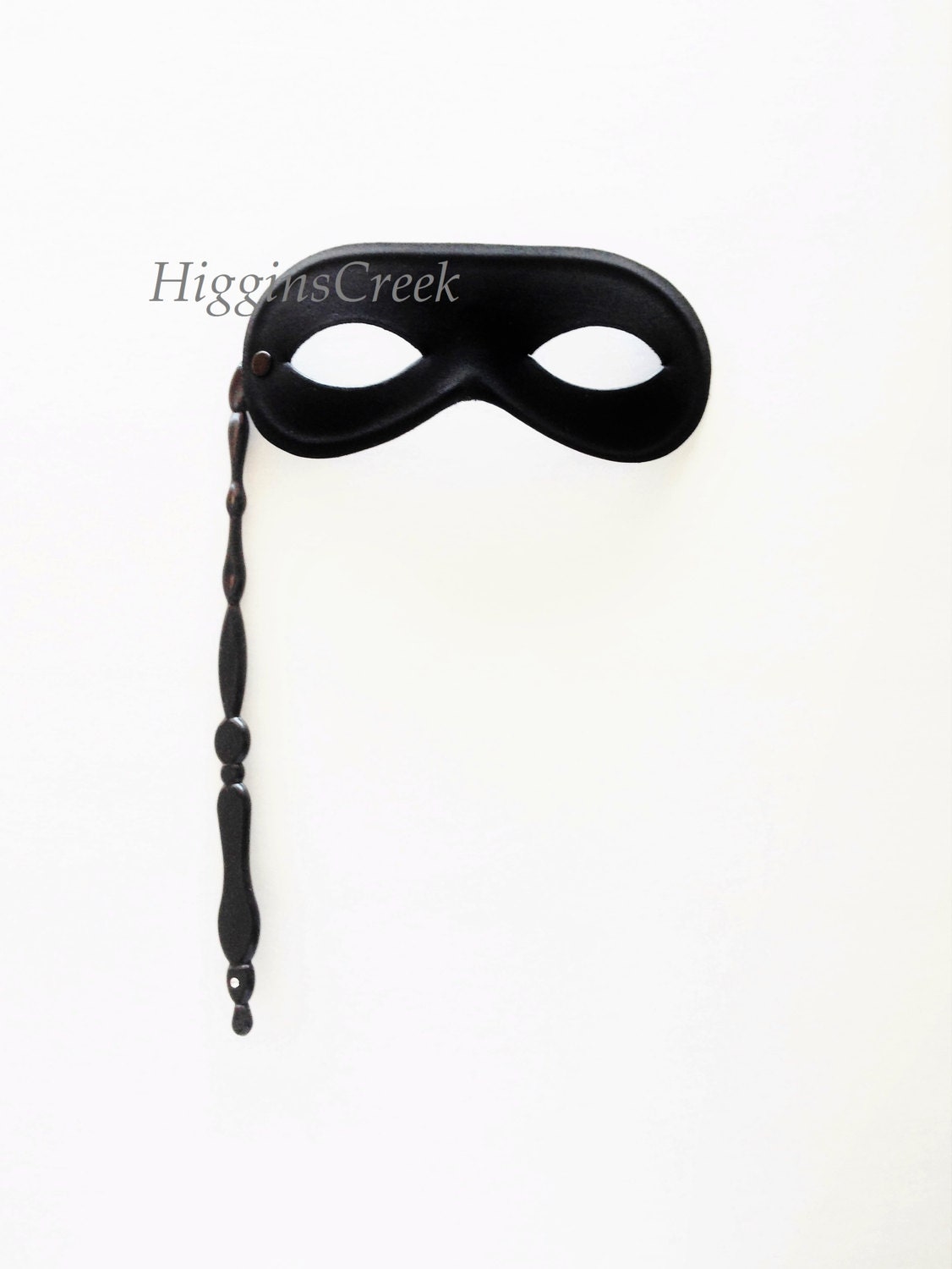 Masquerade Mask with Stick Simple Ladies Black Mask with stick