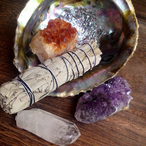 Smudge Kit Cleansing Kit Crystal Kit Cleansing Raw Crystal