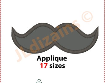 Mustache Applique Design. Mustache embroidery design. Embroidery design mustache. Embroidery mustache. Mustache Machine embroidery design