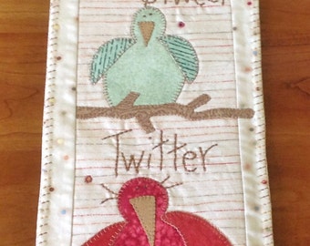 Tweet, Tweet, Twitter Bird and Branch Appliqued Wall Hanging