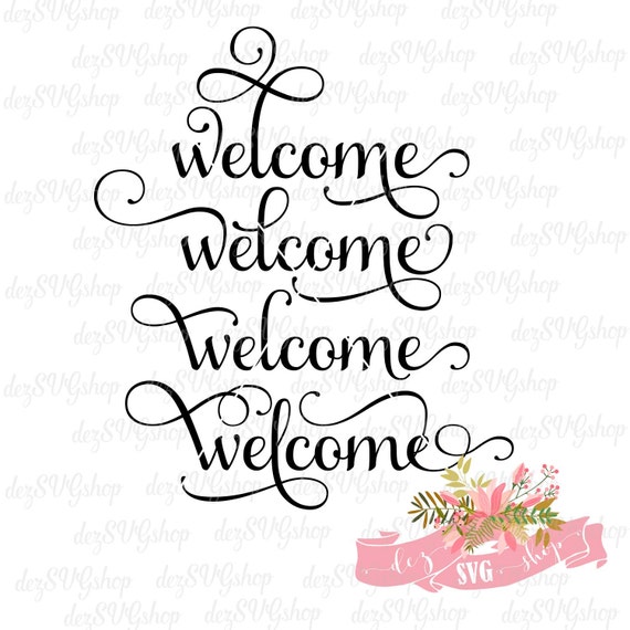 Welcome SVG 4 options Cut File Welcome stencil svg