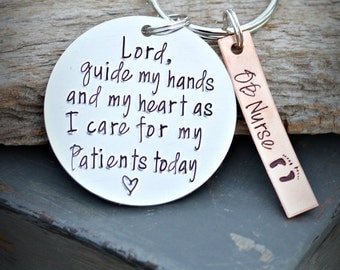 Nurse's Prayer Keychain Nurse Gift Nurse Graduation Gift | Gift for Nurse | Nurse SVG Nurse Art | Lord, guide my hands & Heart as I care