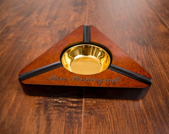 Cigar Ashtray, Personalized Cigar Holder, Smoke Ash Tray, Customize Engraving, Cigars, Cigar Display, Groomsman Gift, Mens Gift
