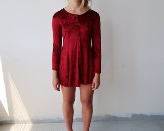 Unique red velvet dress related items | Etsy