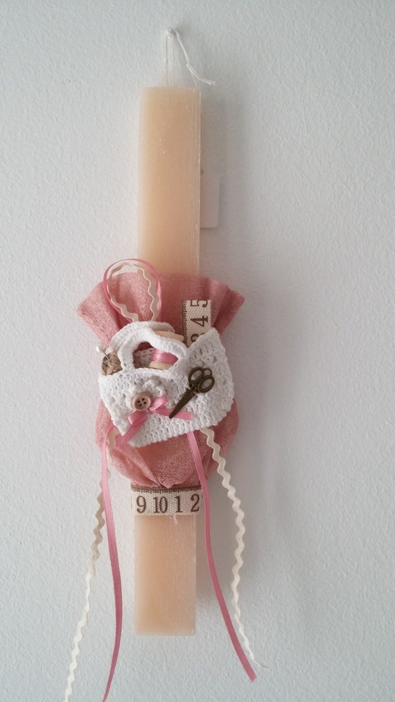 Flat candles greek easter candles Handmade easter by