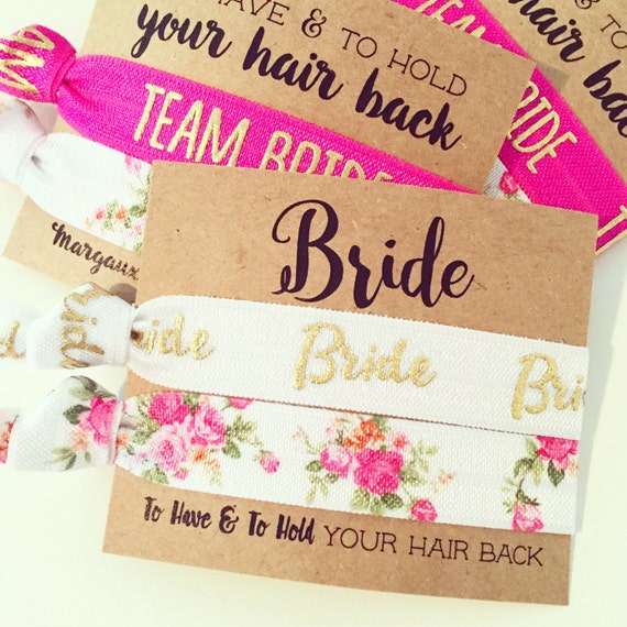 YOU DESIGN Bridal Hair Tie Favor Bride Hair Tie Gift Pink