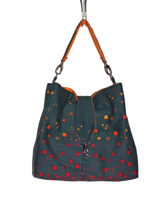 Hobo Bag Purse Fabric Hobo Bag Large Purse by virginiagirldesign