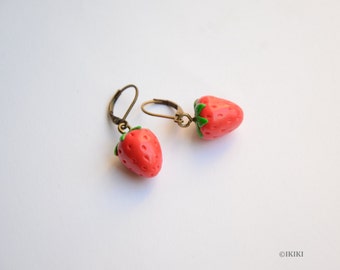 Strawberry earrings | Etsy