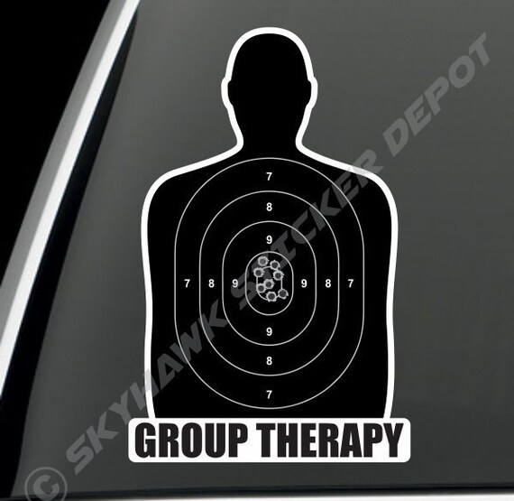 Group Therapy Gun Target Sticker Vinyl Decal Bumper Sticker