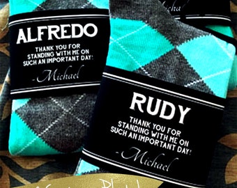 Socks Personalized Groomsmen Gifts Wedding / Unique Groomsman & Usher Gift / Personalized Groomsmen Socks Wedding / Labels for Socks