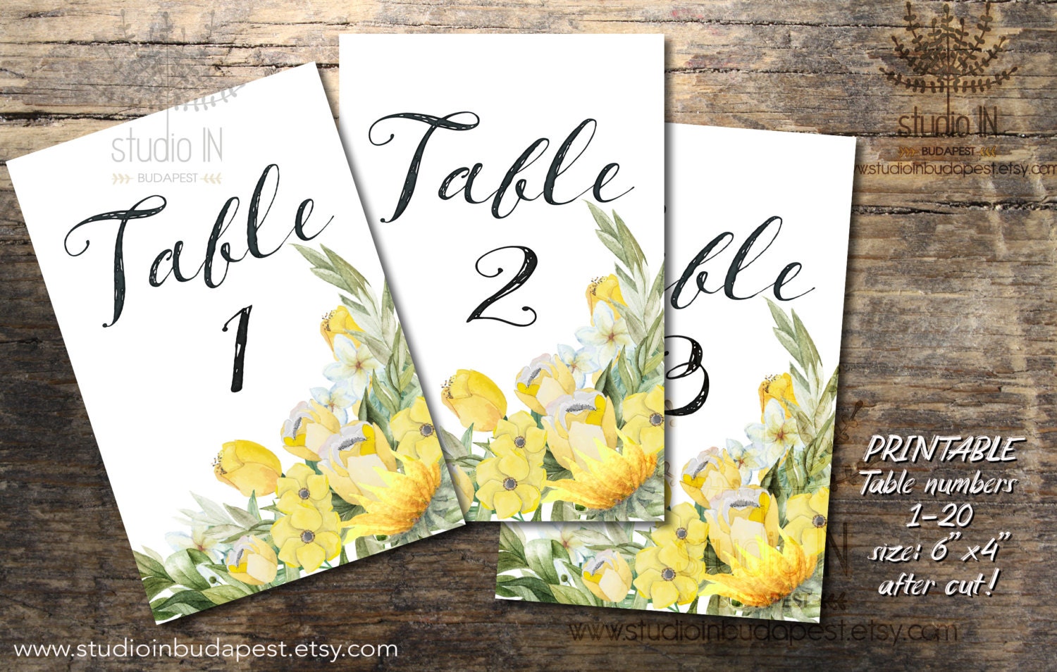 yellow wedding table numbers 1 20 printable table numbers