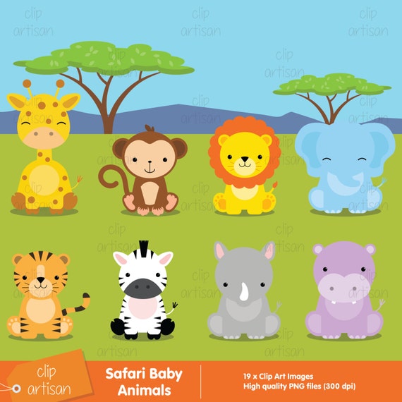 Safari Baby Animals Clipart / Jungle Animals by ClipArtisan