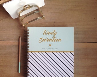 2017 Weekly Planner - Heart of the Farm + Minty Stripe | Meal Planner | 2017 | Weekly Planner | Agenda | 2017 Planner |
