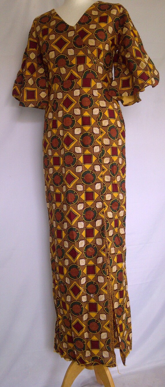 Butterfly sleeve ankara dress Mock wrap dress by McOyeCouture