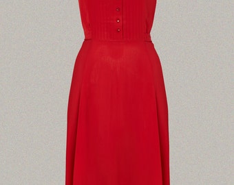 40's 'Dorothy' Dress Inspired Swing Dress in Red print by The Seamstress of Bloomsbury