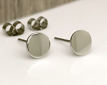 Artic orb stud earrings, men's stud earrings, stainless steel studs, silver studs, fake plug earrings, fake gauge studs, Nail It Down, 420