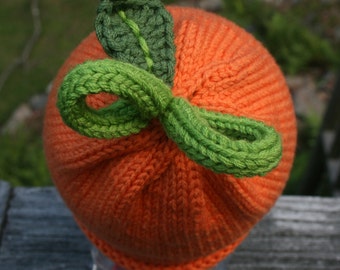 Pumpkin Hat - Hand Knit for Baby