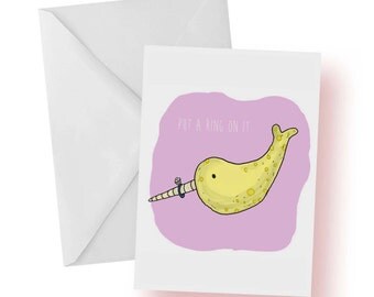 Narwhal card | Etsy