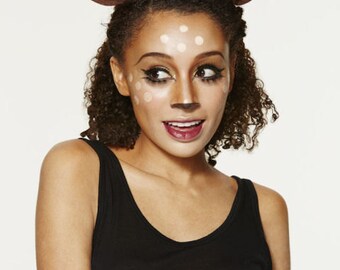 Faun 6" Antlers and Ears Headband / Dark Brown / Deer Costume / Resin Cast
