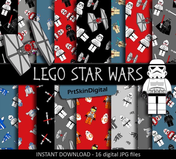 Lego Star Wars Digital Paper Lego Star Wars by PrtSkinDigital