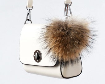 Bag Charm Fur Keychain Pom Pom Keychain Fur Bag Charm Fur Ball Keychain Pompom Keychain Raccoon Fur Key Chain Pompom Bag Charm Large 3 sizes