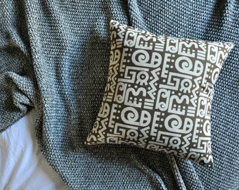 Hieroglyphics Cushion Cover, Throw Pillow Cover, Throw Cushion Cover, Decorative Cushion Cover, Decorative Pillow Cover - Brown