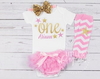 Twinkle First Birthday Outfit, Star Birthday, Pink Gold 1st Birthday Outfit, First Birthday Onesie Legwarmers, 2nd Birthday
